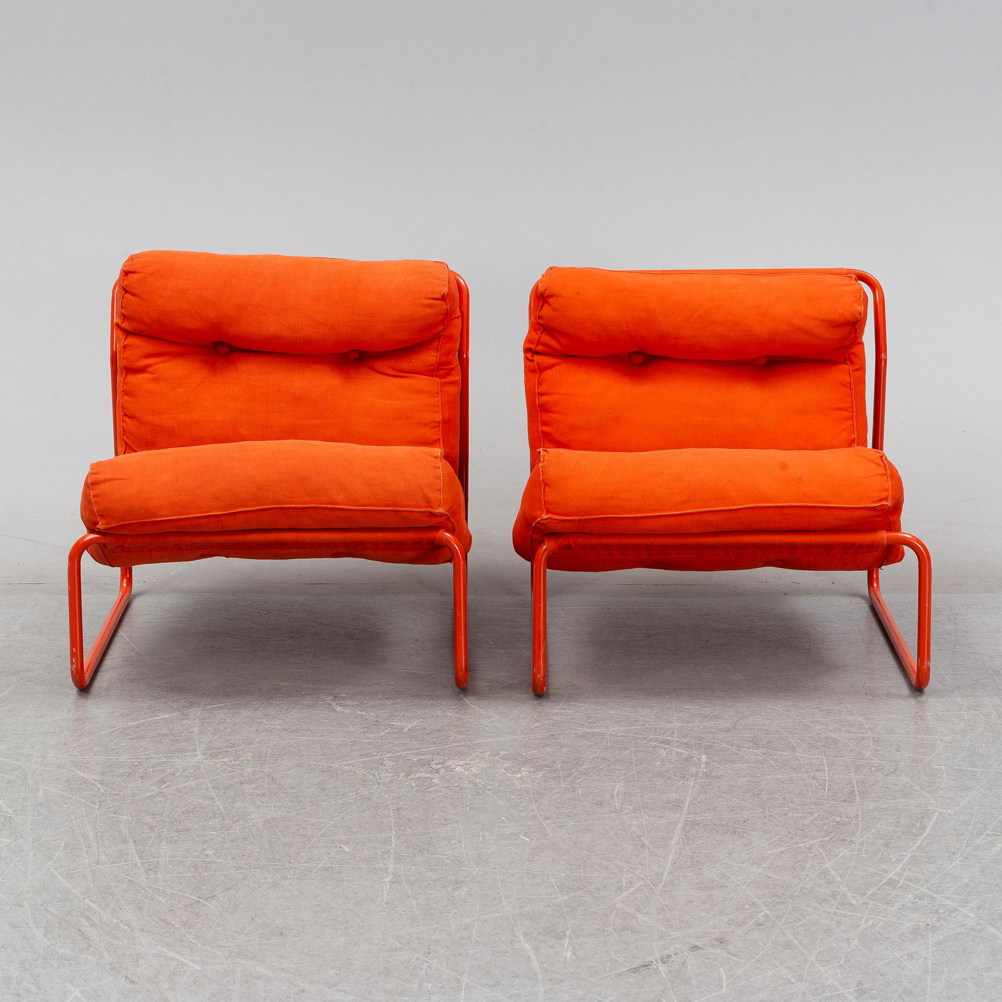 Gillis Lundgren, a pair of 'Dixi' armchairs, IKEA, launched 1973.