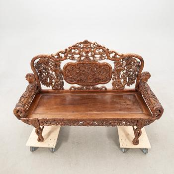 A Chinese hardwood sofa, first half of the 20th century.
