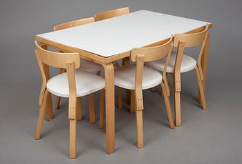 BORD, modell 81B samt STOLAR, 5 st, modell 69, Alvar Aalto, Artek.