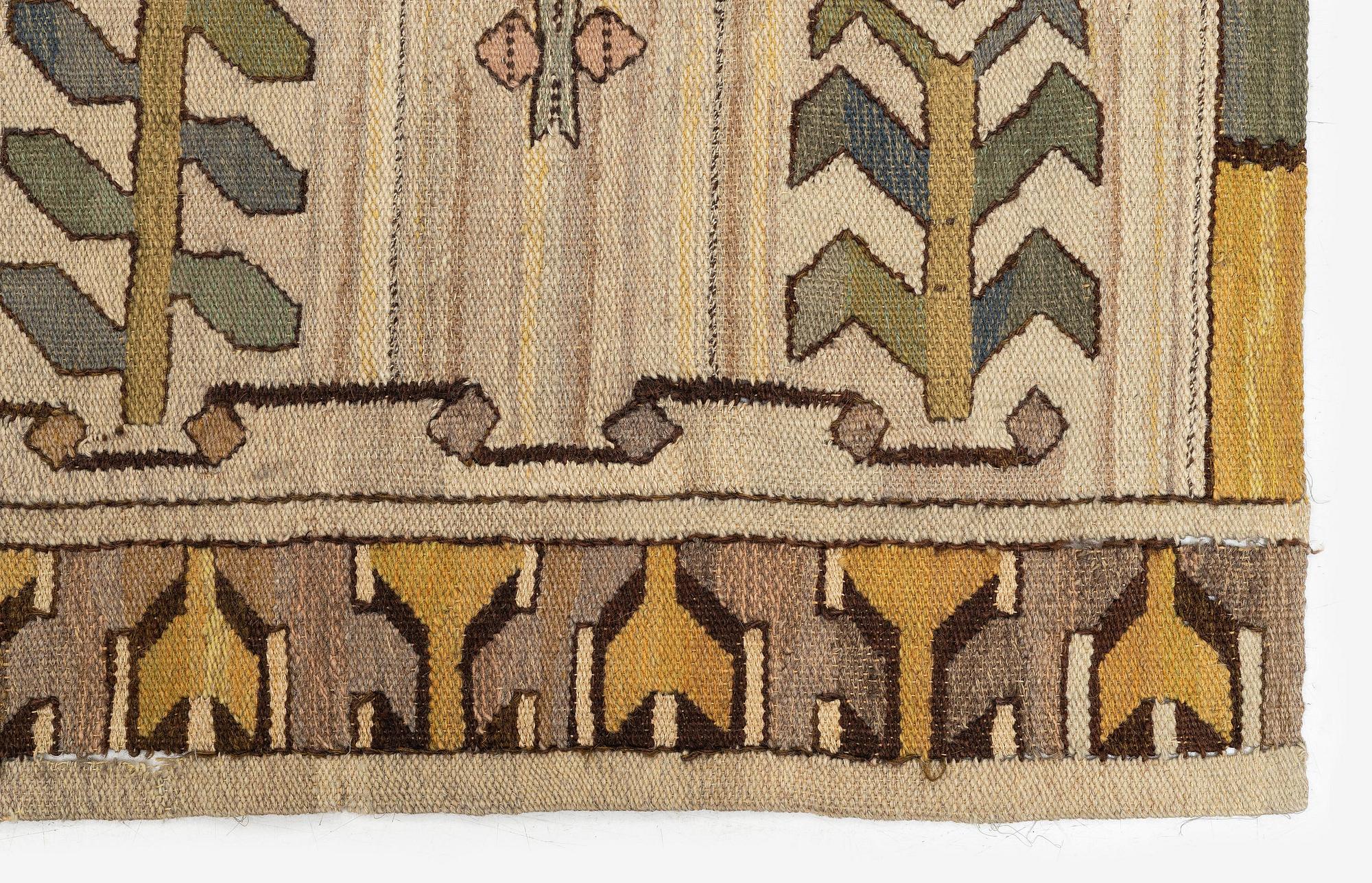 Polly Björkman, a tapestry weave drape, c. 259 x 165 cm, signed TPB.