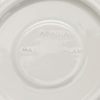 Friedl Holzer-Kjellberg, a 14-piece rice grain porcelain espresso service, signed F.H.Kj Arabia Finland.