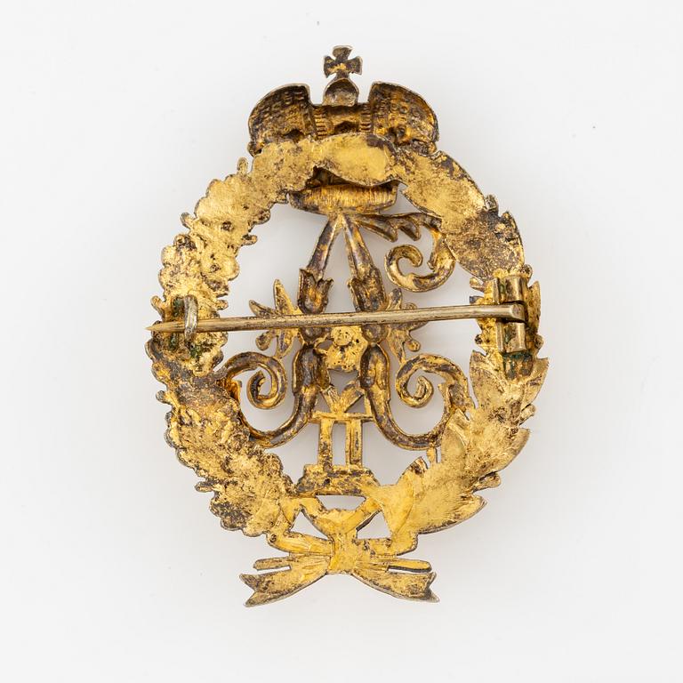 Brooch, gilded silver, Alexander II, St. Petersburg, Russia.