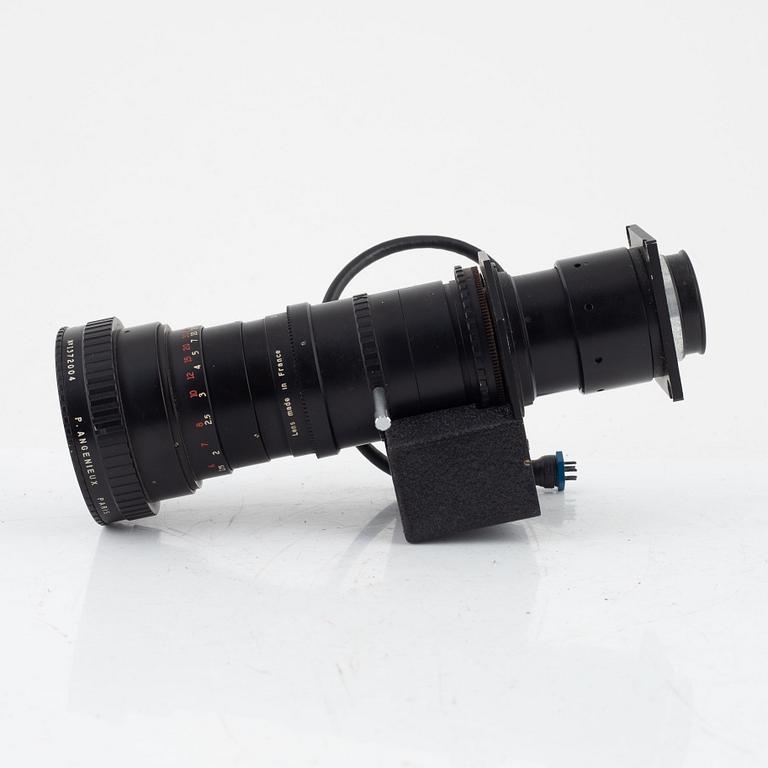 Angenieux objektiv och Nikon MD-2, motor, 1900-talets andra hälft.