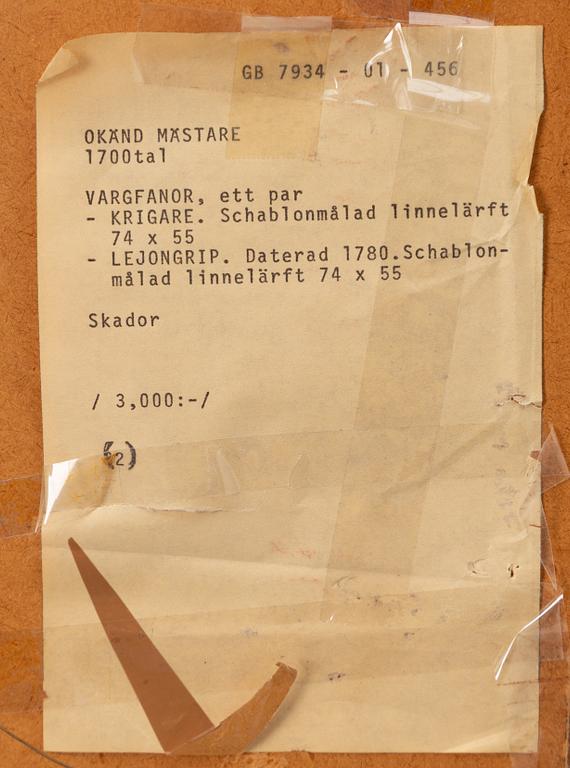 Vargfana/Varglapp, 1700-tal.