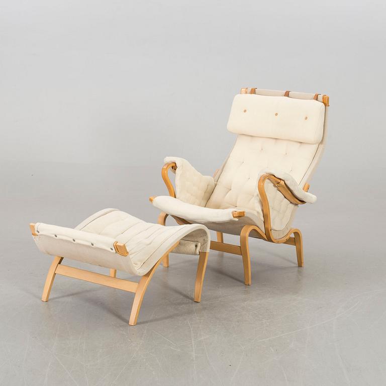 BRUNO MATHSSON, a Pernilla easy chair and stool.