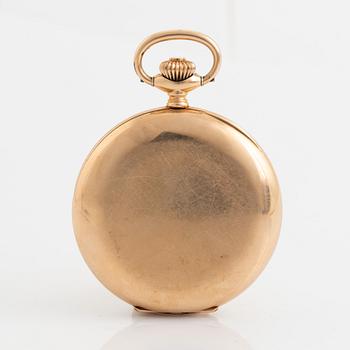Zenith, pocket watch, 14K gold, hunter, 51,5 mm.