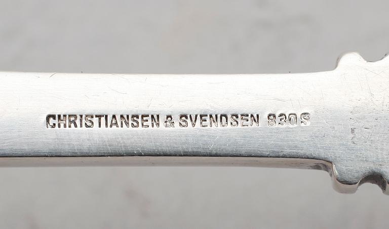 SOPPSLEV, silver, Christiansen & Svendsen, Norge, 1900-talets första hälft. Vikt ca 266 gram.