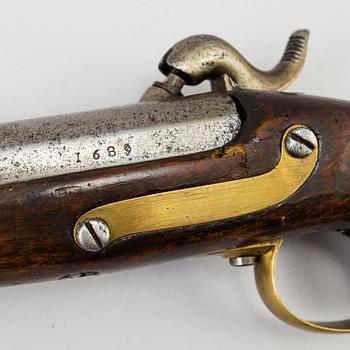 A Swedish cavalry percussion lock pistol model 1850 from Husqvarna Gevärsfaktori.