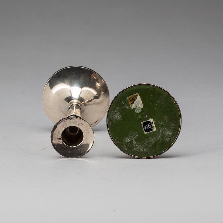 LJUSSTAKAR, ett par, silver, MGAB, Uppsala, 1959.