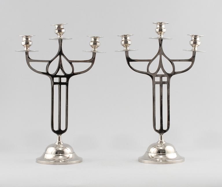 LJUSSTAKAR, ett par, jugendstil, sent 1900-tal.