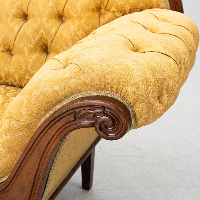 Chaise longue, late 19th century.