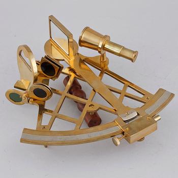 A brass sextant, 20th century.