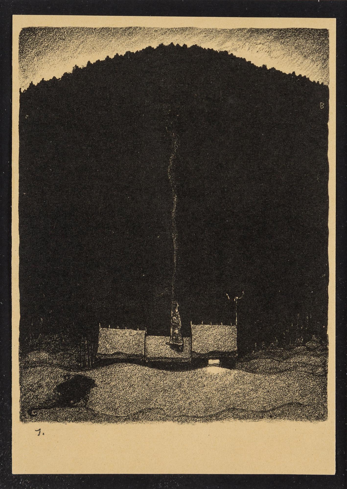JOHN BAUER, litografi, osignerad, 1915.