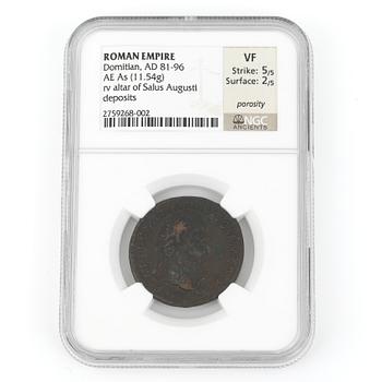 BRONSMYNT, Domitianus, Romerska riket 81-96 efter Kristus.