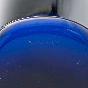 ALVAR AALTO, two glass vases, signed Alvar Aalto.