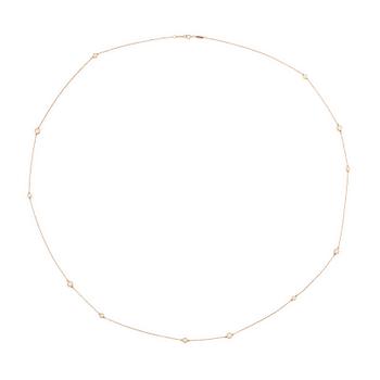516. A Tiffany &Co necklace "Diamonds by the yard" design Elsa Peretti in 18K rose gold set with round brilliant-cut diamonds.