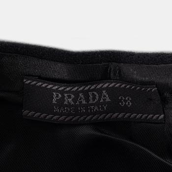 Prada, A black wool skirt, size 38.