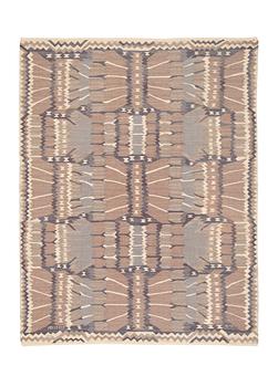 327. Barbro Nilsson, A carpet, "Strålblomman grå", flat weave, ca 282,5 x 216 cm, signed AB MMF BN.