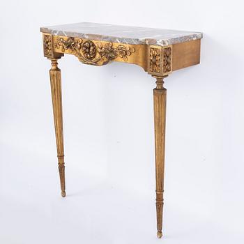 A gilt-gesso Louis XVI-style console, forst part fo the 20th century.