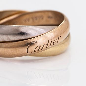 Cartier, an 18K 'Trinity' ring in three colours.