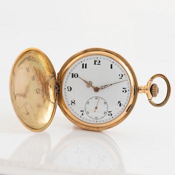 Pocket watch, 14K gold, hunter, 51 mm.