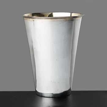 2. A Swedish early 18th century parcel-gilt silver beaker, mark of Henning Petri, Nyköping 1701.