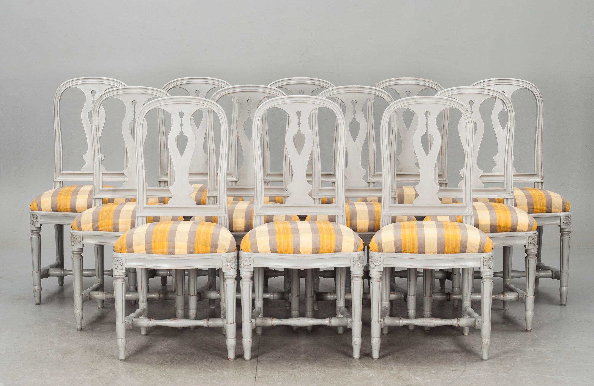STOLAR, 12 st, "Hallunda", ur IKEA:s 1700-tals serie, sent 1900-tal.