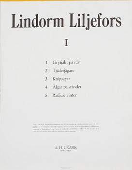 LINDORM LILJEFORS, mapp med 5 st färglitografier, signerade och numrerade H.C. XXXVI/XL, 1976-1977.