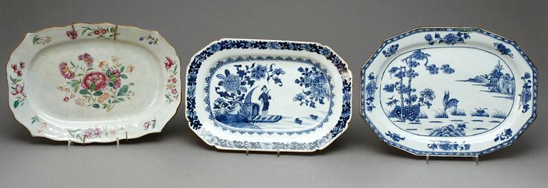 STEKFAT, 7 st olika, porslin, mest Qianlong, Kina 1700-1800-tal.