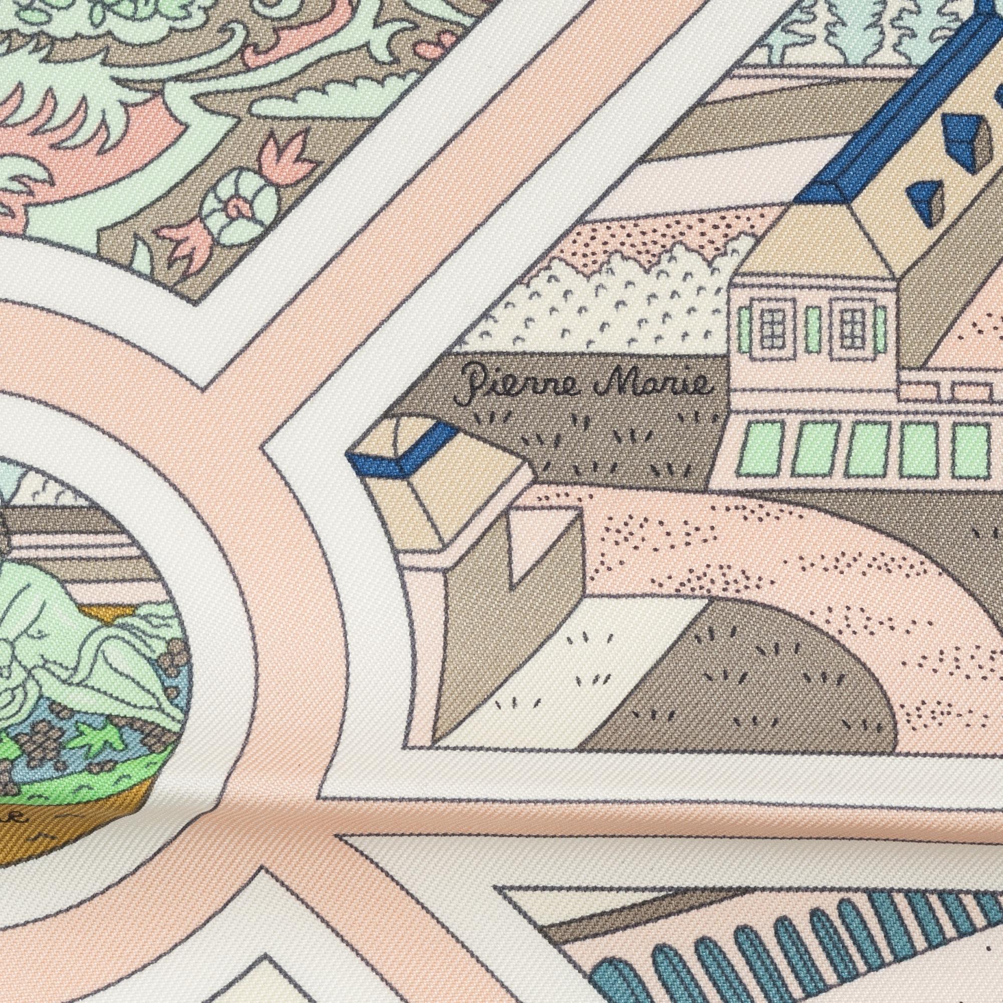 Hermès, a 'Flanerie a Versailles' silk scarf.