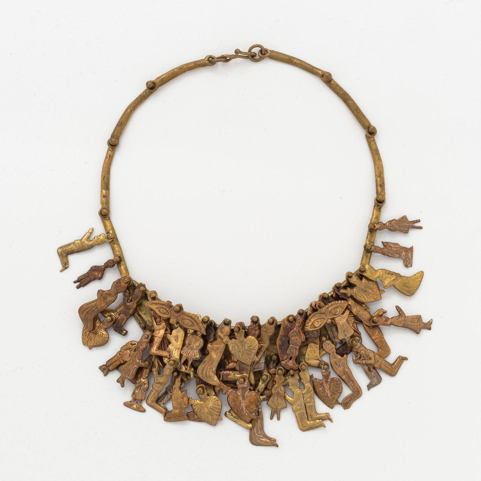 Pal Kepenyes, Mexico, necklace,  ”Milagros”, brass and copper, signed.