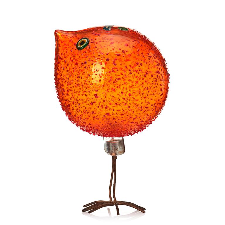 Alessandro Pianon, a 'Pulcino' glass sculpture of a bird, Vistosi, Murano Italy 1960s.