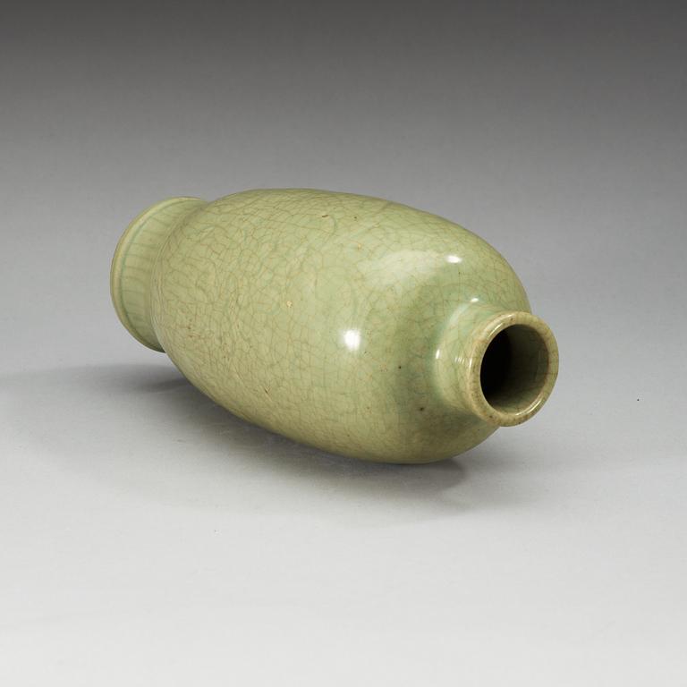 A celadon glazed vase, Ming dynasty.