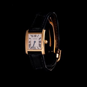 RANNEKELLO, Cartier Tank, 18K guld, original armband med 18K guld låsmekanism.