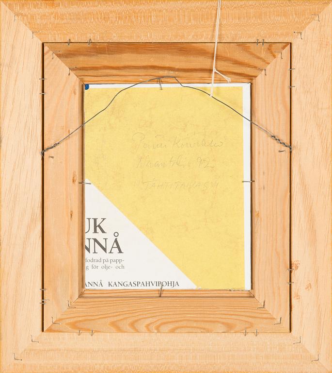 Pentti Koivikko, öljy levylle, signeerattu ja päivätty -92.