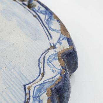 Väggplakett, fajans, Historismus, omkring 1900.