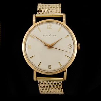 ARMBANDSUR, herr, 18k guld, Jaeger-LeCoultre, 1900-talets andra hälft. Totalvikt 72,9g.