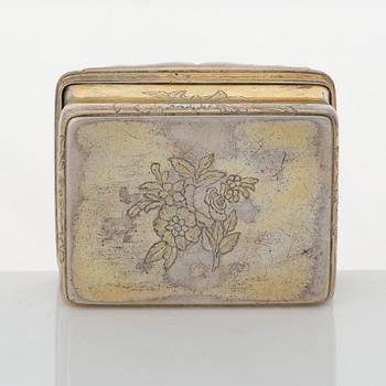 A Swedish Rococo silver-gilt snuff-box, mark of Kilian Kelson, Stockholm 1759.
