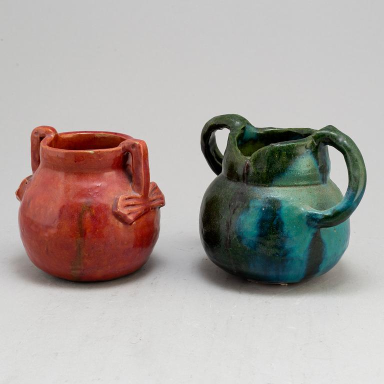 Two vases by Ragnhild Godeius, signed and dated 1912 and 1914.