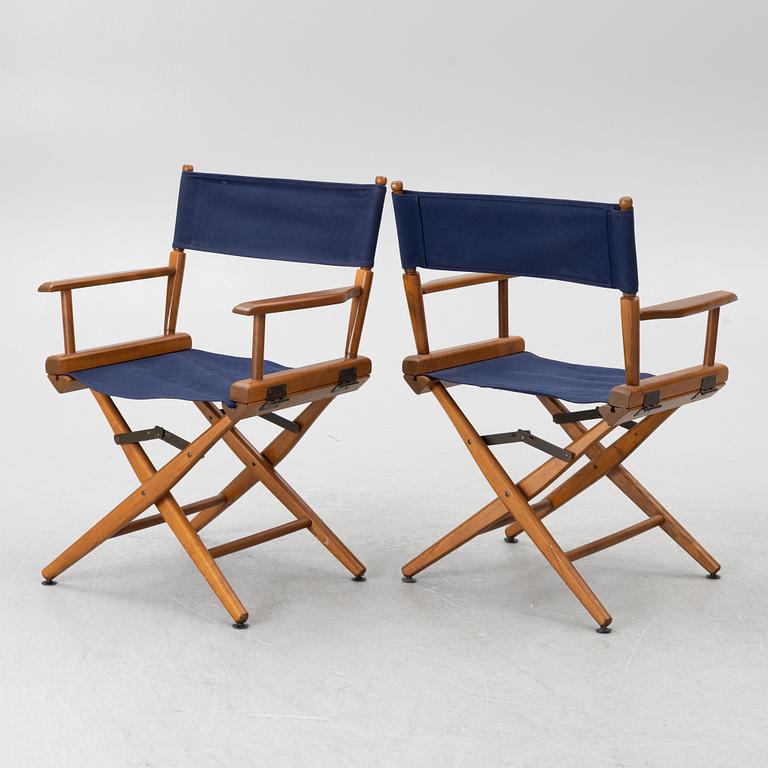 Regissörsstolar, 4 st, samt brickbord, Telami, Italien.