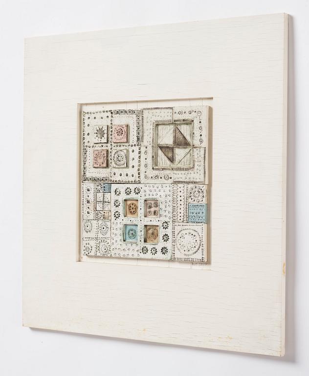 Rut Bryk, a stoneware wall relief, Arabia, Finland 1960s.
