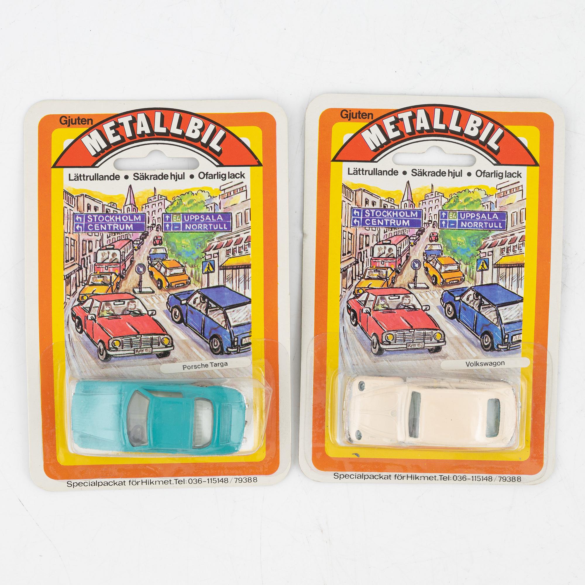 Twelv toy cars, mostly Lesney, England, second half of the 20th century.