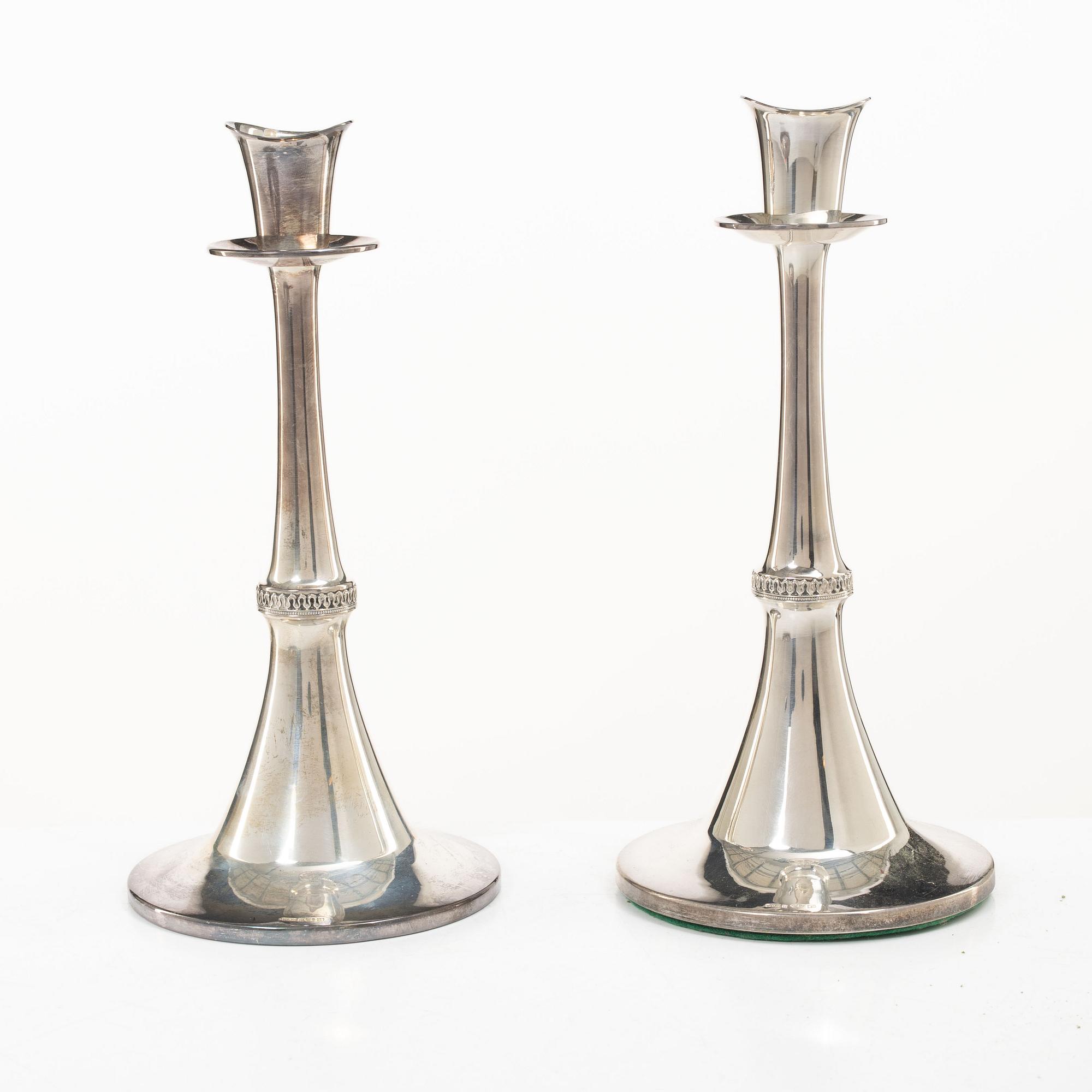 Markströms Guldsmeds Ab, Candlesticks, a pair, silver, Uppsala 1962–1966.