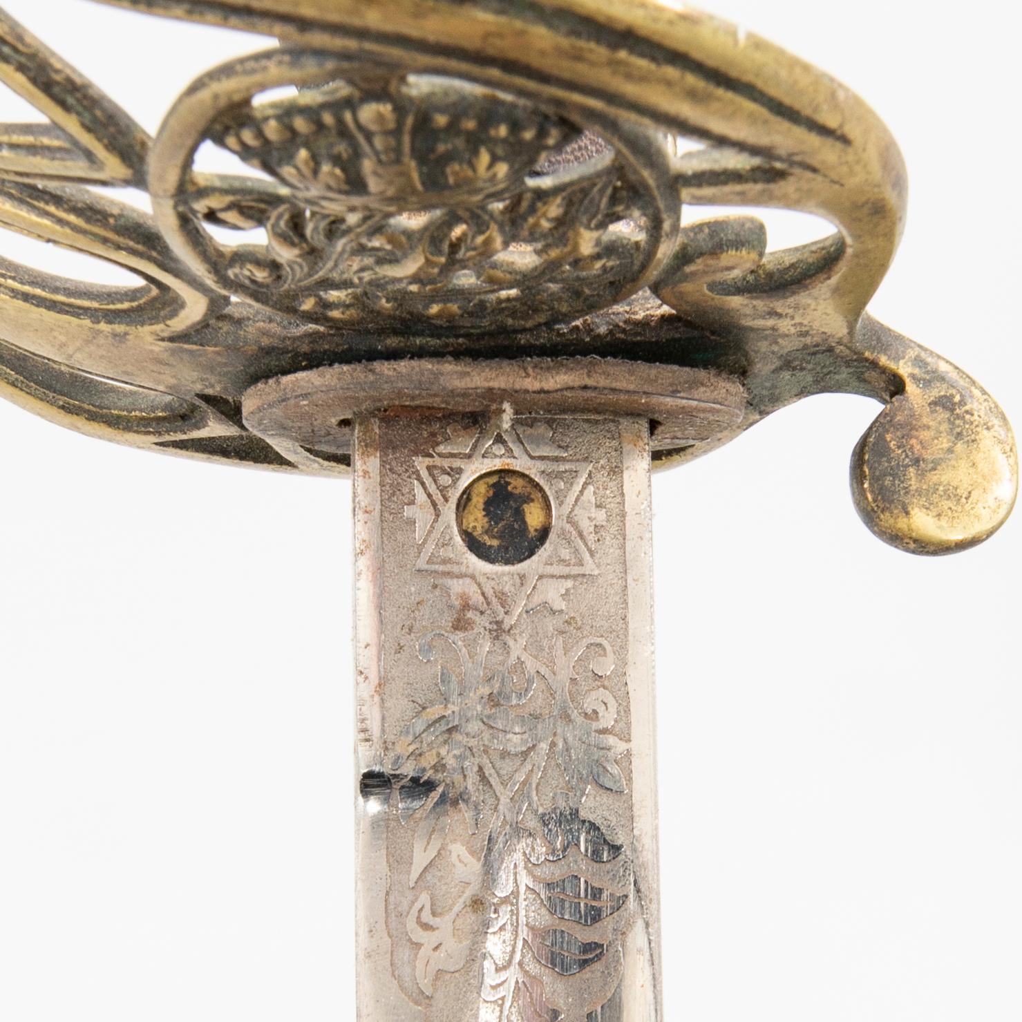 Sabel, brittisk, m/1822 för infanteri officer, med balja.