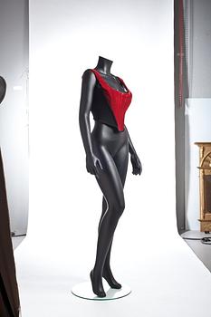 VIVIANNE WESTWOOD, a red velvet top.