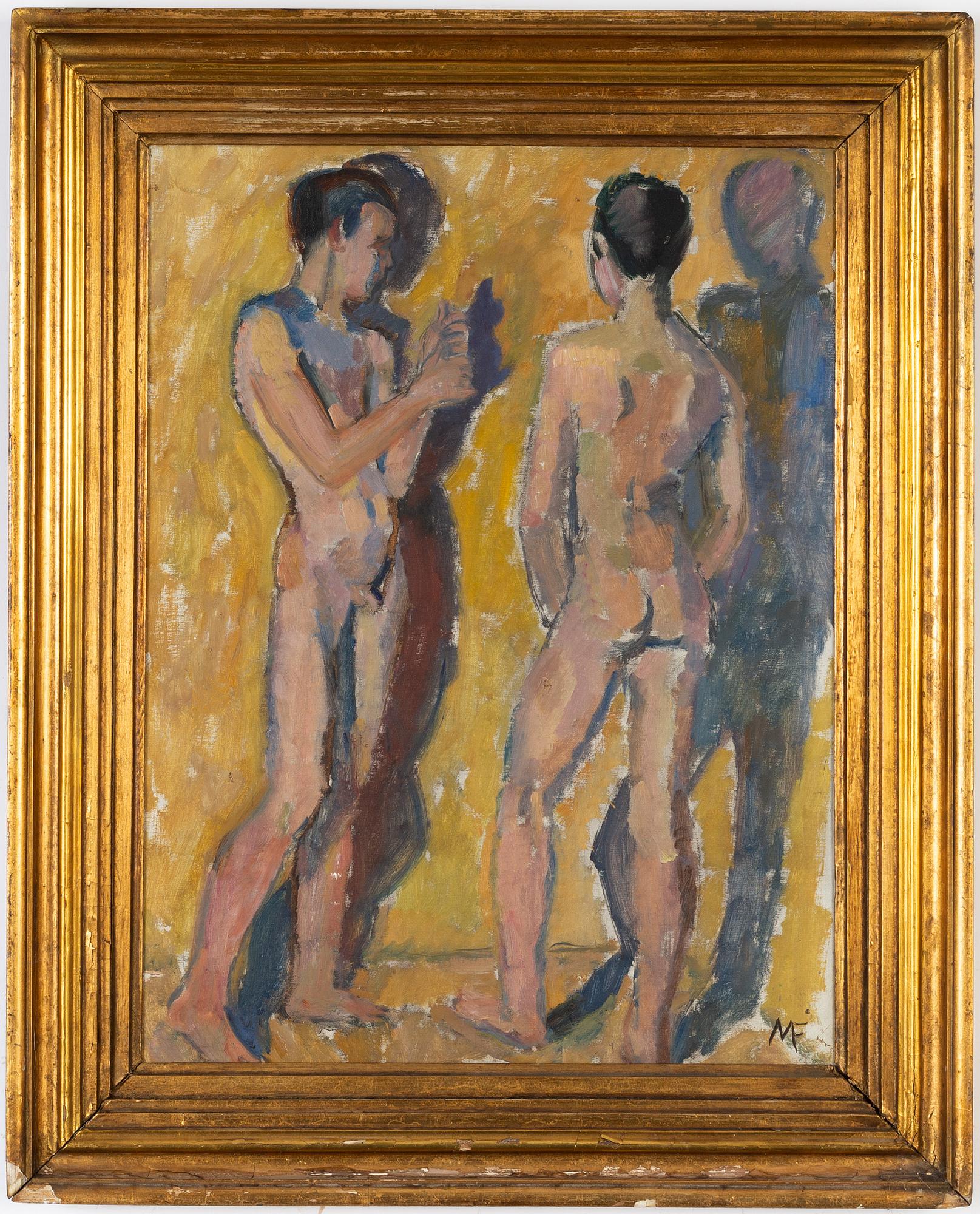 Mollie Faustman, olja på duk/pannå, signerad.