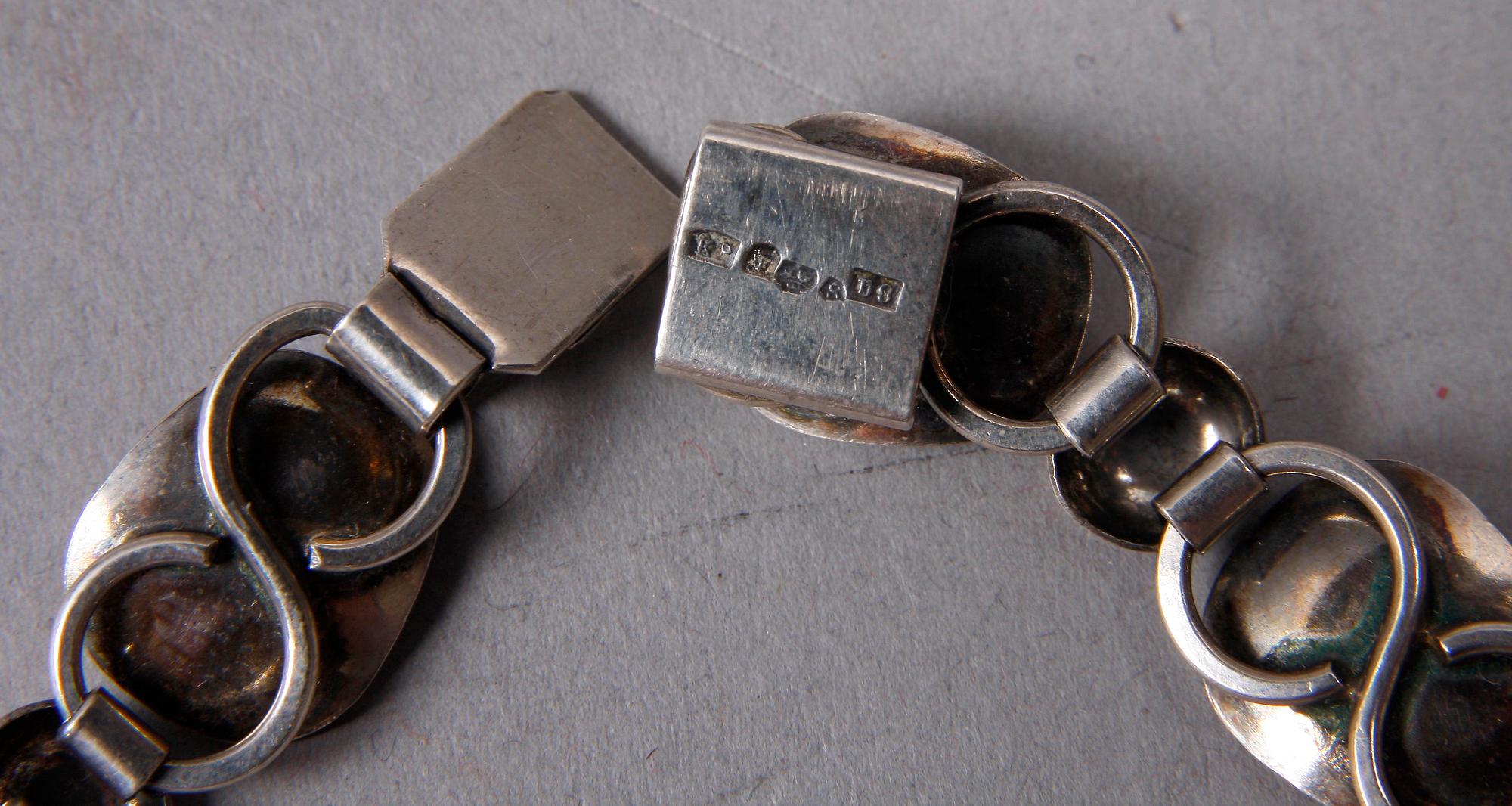 PARTI SMYCKEN, 3 delar, silver och glas, 1900-talets mitt.