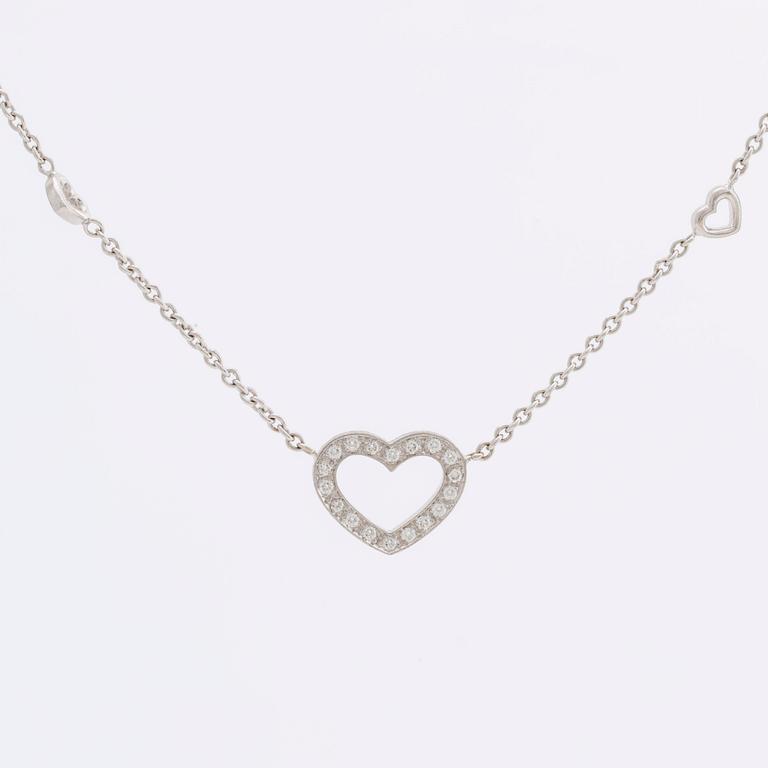 NECKLACE 18K whitegold and brilliant-cut dimaonds 0,42 ct in total TW VVS certficate enclosed.