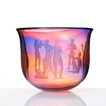 Olle Alberius, skål "Spring bowl", Orrefors 1996.