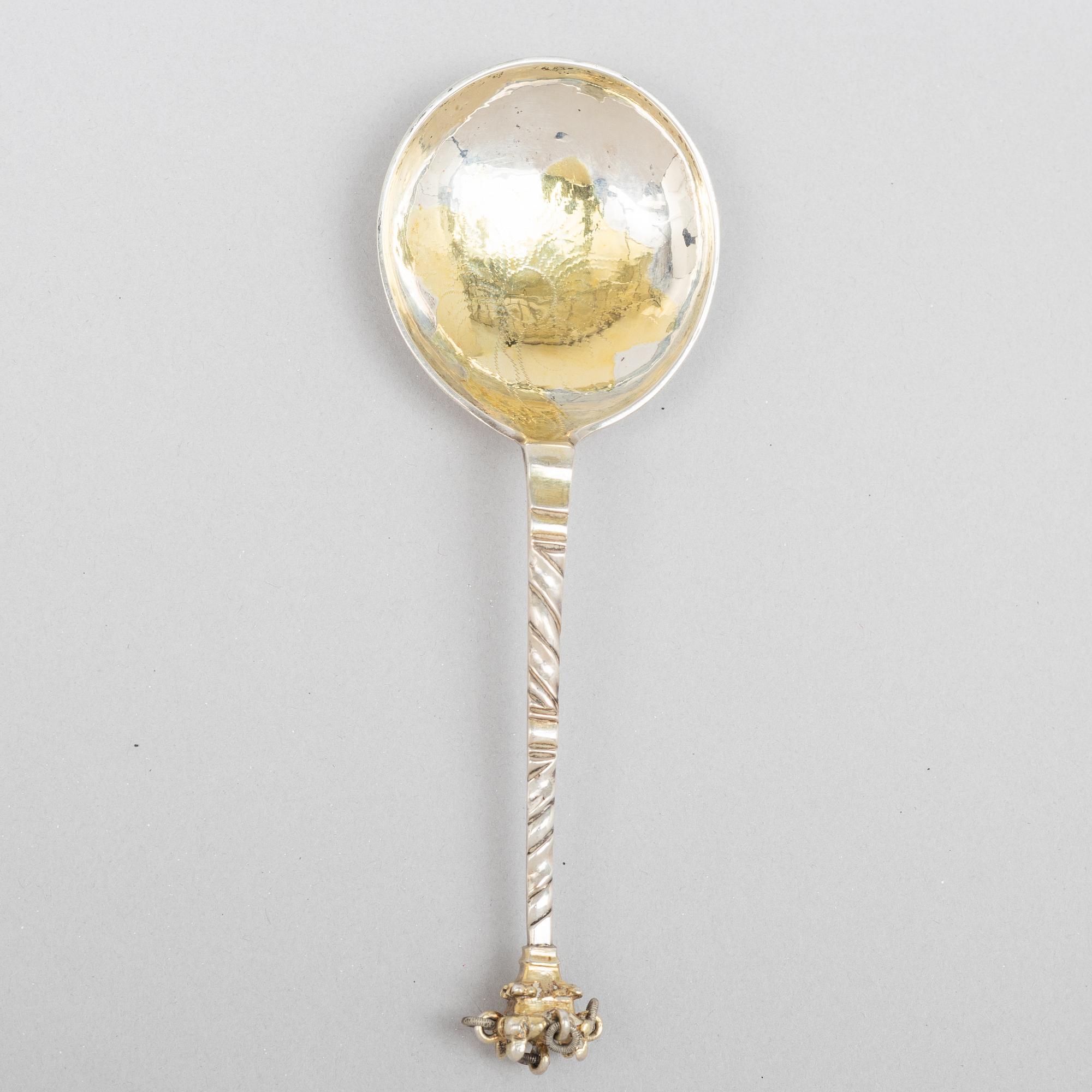 A Swedish parcel-gilt silver spoon, mark of Christoffer Bauman, Hudiksvall 1780.